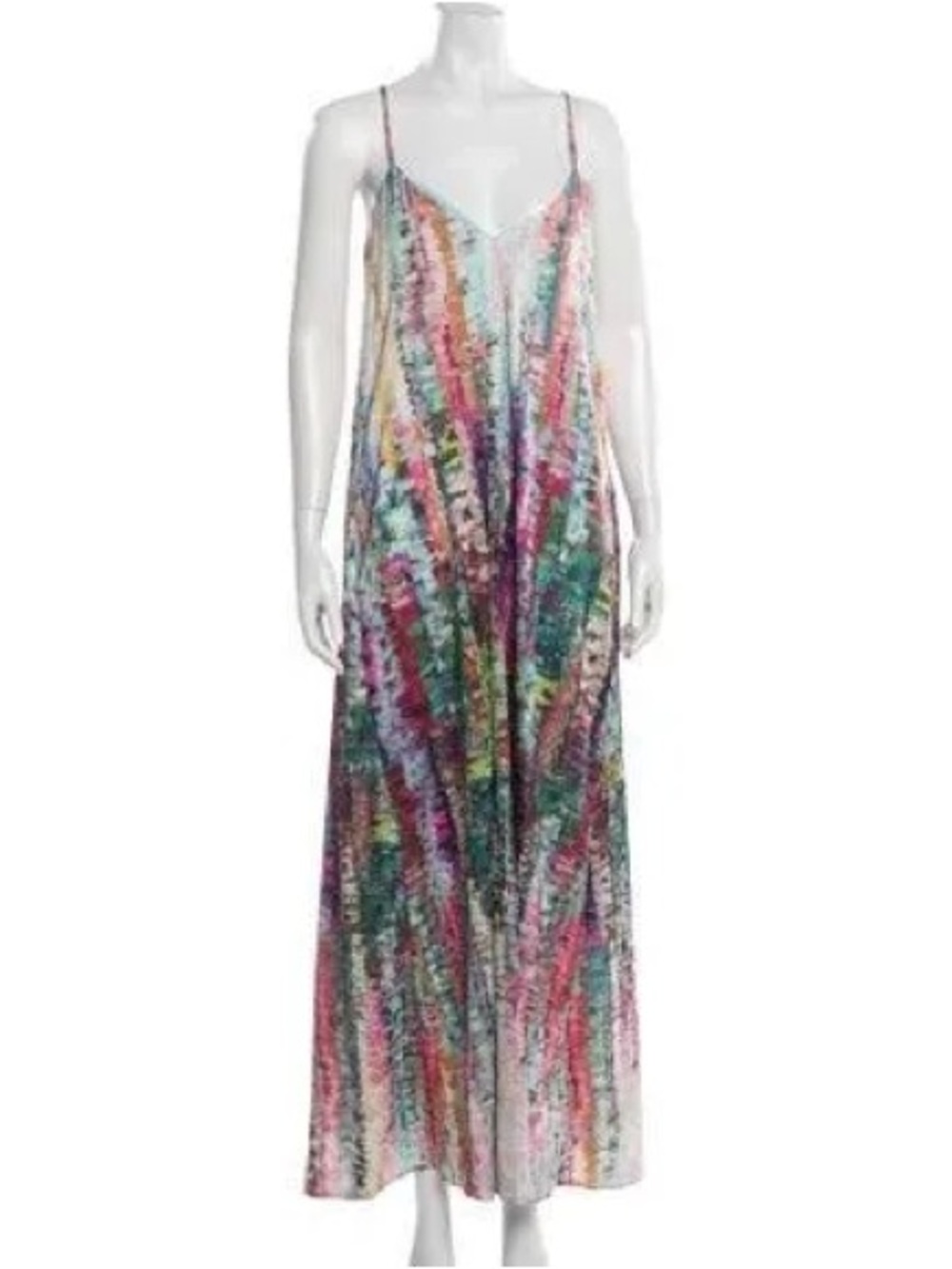 Tahari ASL Multicolor Tie-Dye Maxi Slip Dress